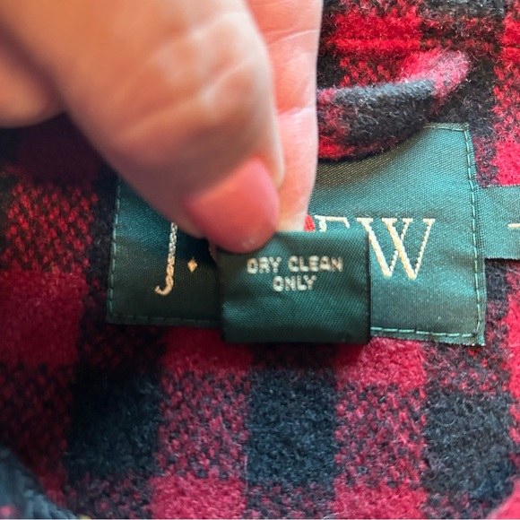 J Crew Men’s Buffalo Plaid Red & Black Wool Blend Full Front Zip Jacket EUC SZ L - Picture 14 of 16